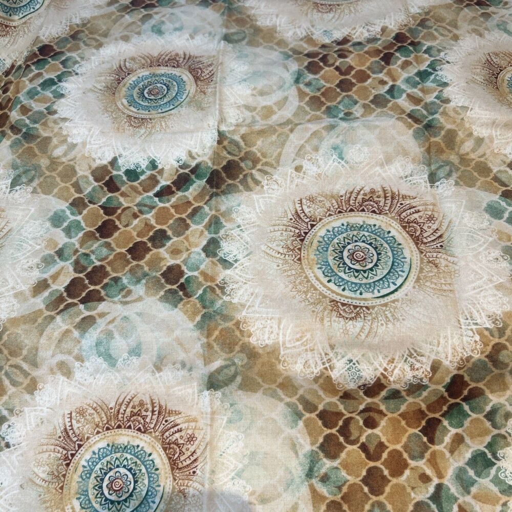 Galaxy of Graphics Conrad Knutsen Cotton Quilting Fabric Yellow Tan Green 25X44